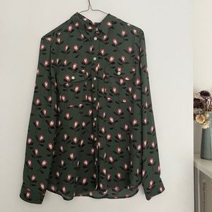 Loft Tulip Utility Blouse, Medium, Balsam Green